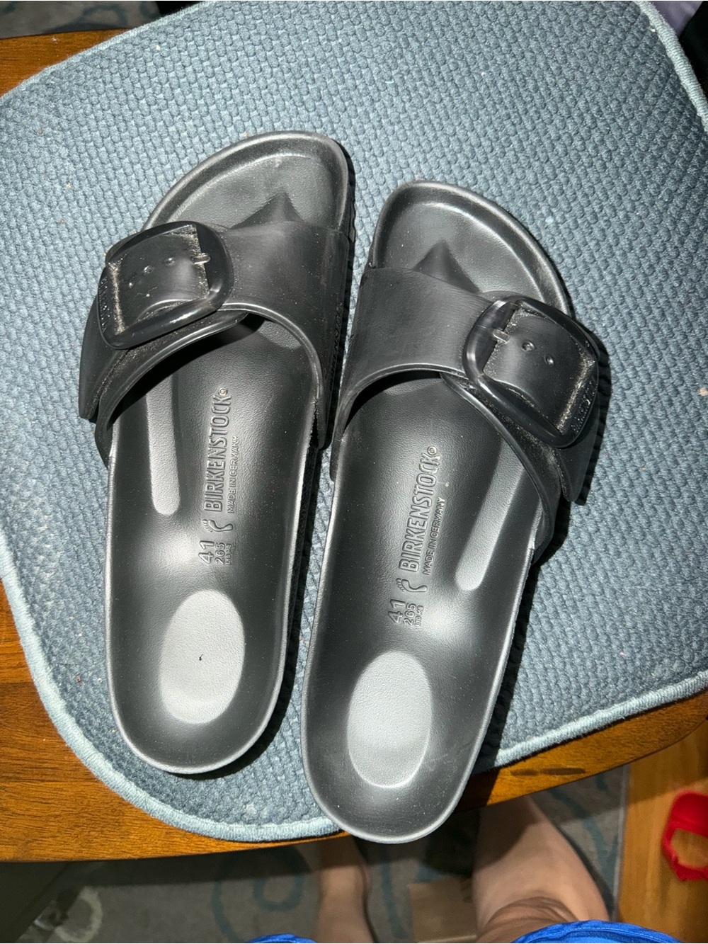Birkenstock Black Madrid EVA Slide Sandals - Single Strap with Buckle